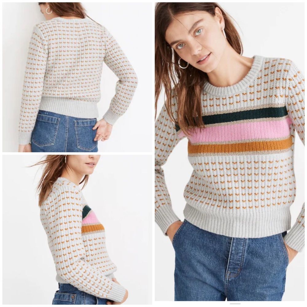 💋Madewell striped Barfield sweater size S